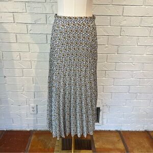 Max Studio Sunflower Print Floral Pleated Midi Skirt S